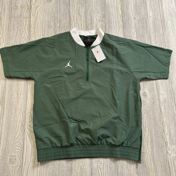 Nike Air Jordan Team Football Coaches Jacket Men L Green Pullover CV5858-341 NEW - Picture 1 of 8